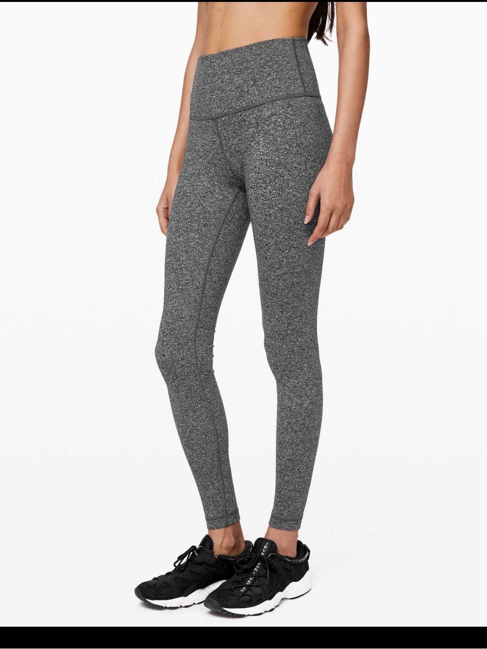 #012 Lululemon Wunder Under HR Tight 28” Heathered Black Gray Size 6